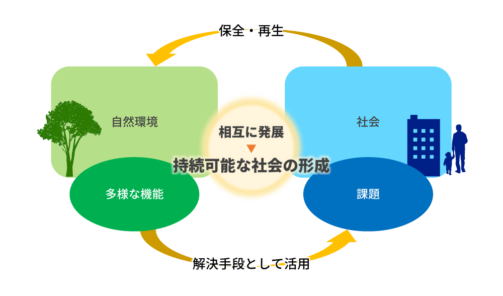 グリーンインフラの循環イメージ